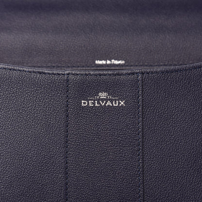 Delvaux Grained Calfskin Brillant MM Satchel Navy 8 of 12