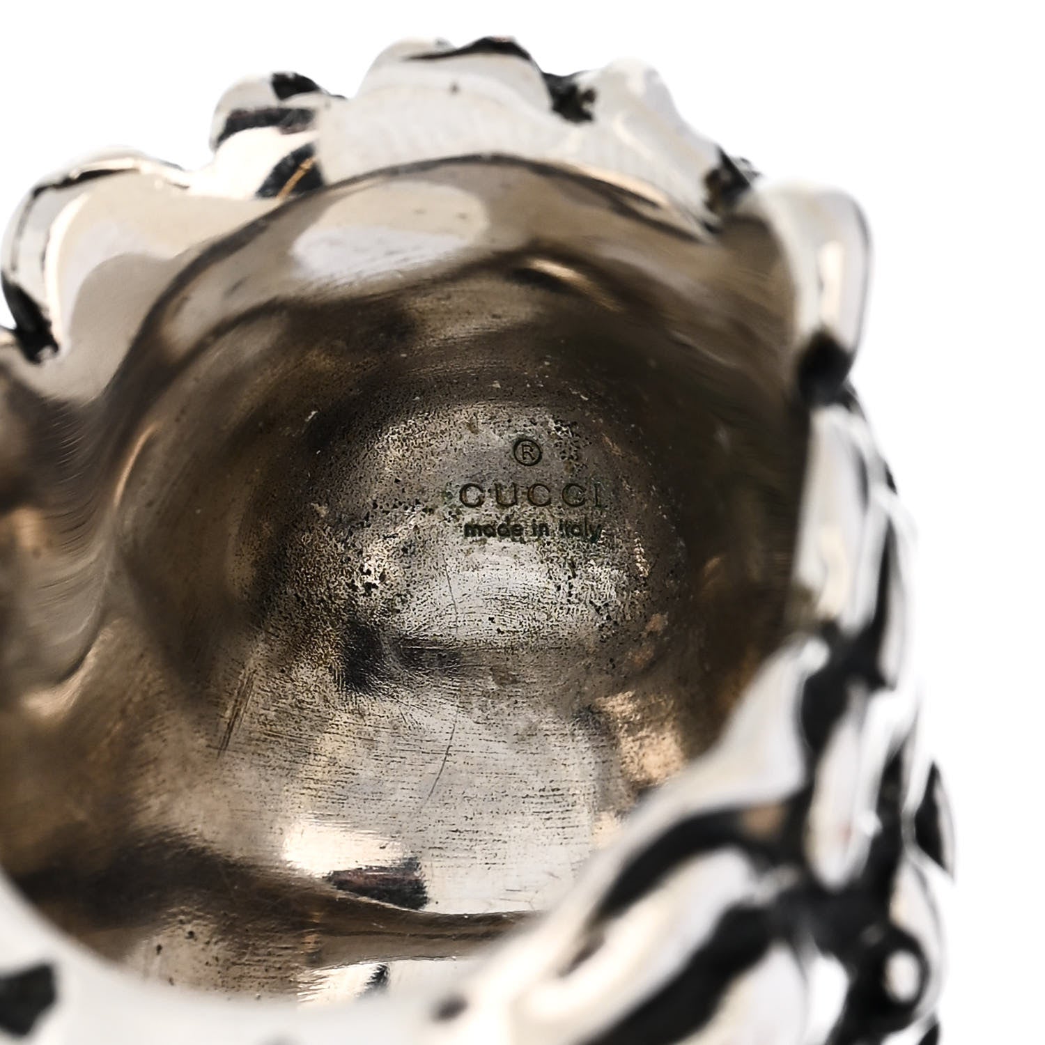 Gucci Metal Crystal Lion Head Ring 6.25 Pink Silver 7 of 7