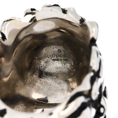 Gucci Metal Crystal Lion Head Ring 6.25 Pink Silver 7 of 7