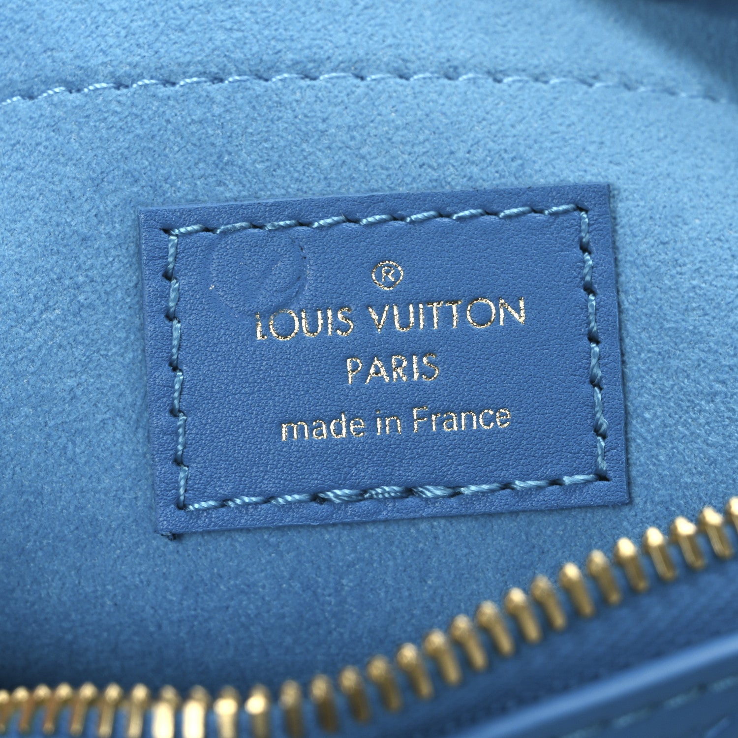 Louis Vuitton Calfskin Nanogram Embossed Speedy Bandouliere 20 Blue 6 of 9