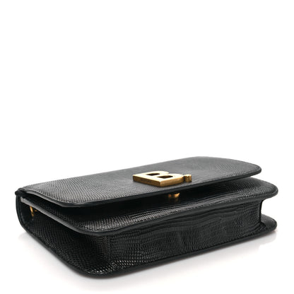 Balenciaga Patent Lizard Embossed B Wallet On Chain Black 3 of 6