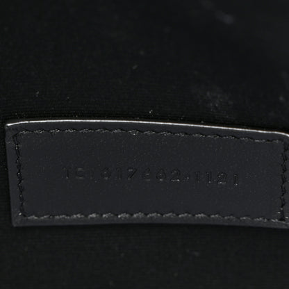 Saint Laurent Grain De Poudre Matelasse Chevron Monogram Envelope Clutch Black 7 of 8