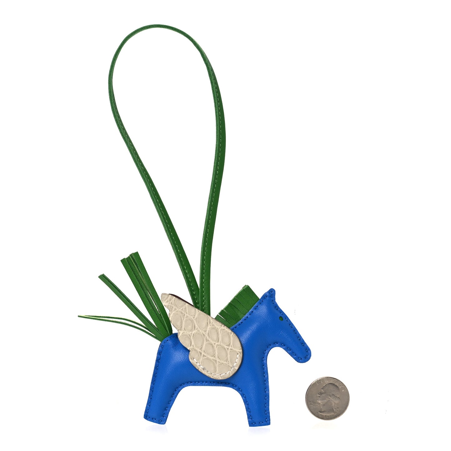 Milo Lambskin Matte Alligator Touch Grigri Rodeo Pegase Horse Bag Charm PM Bleu Zanzibar Vert Yucca Craie