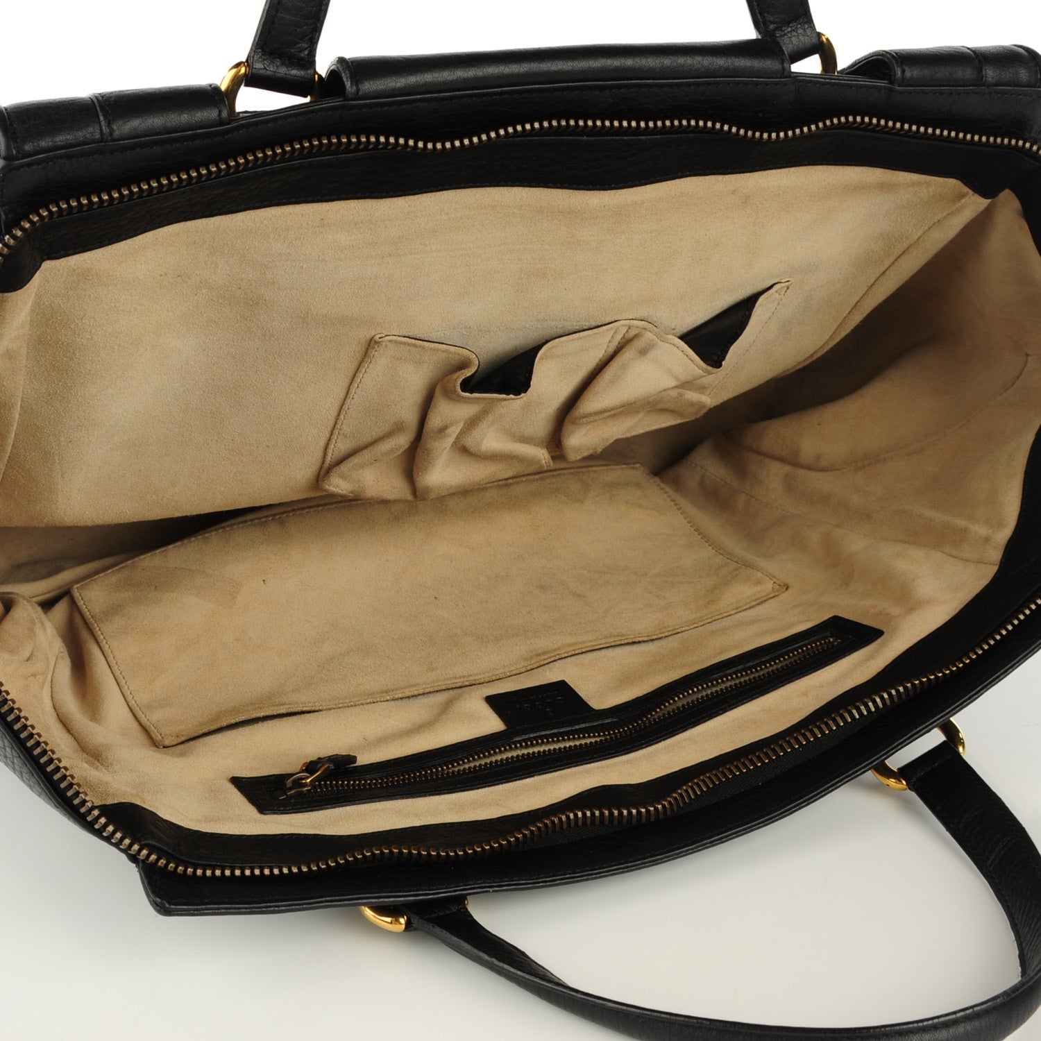 Gucci Pebbled Calfskin Medium 1973 Top Handle Satchel Black 5 of 9