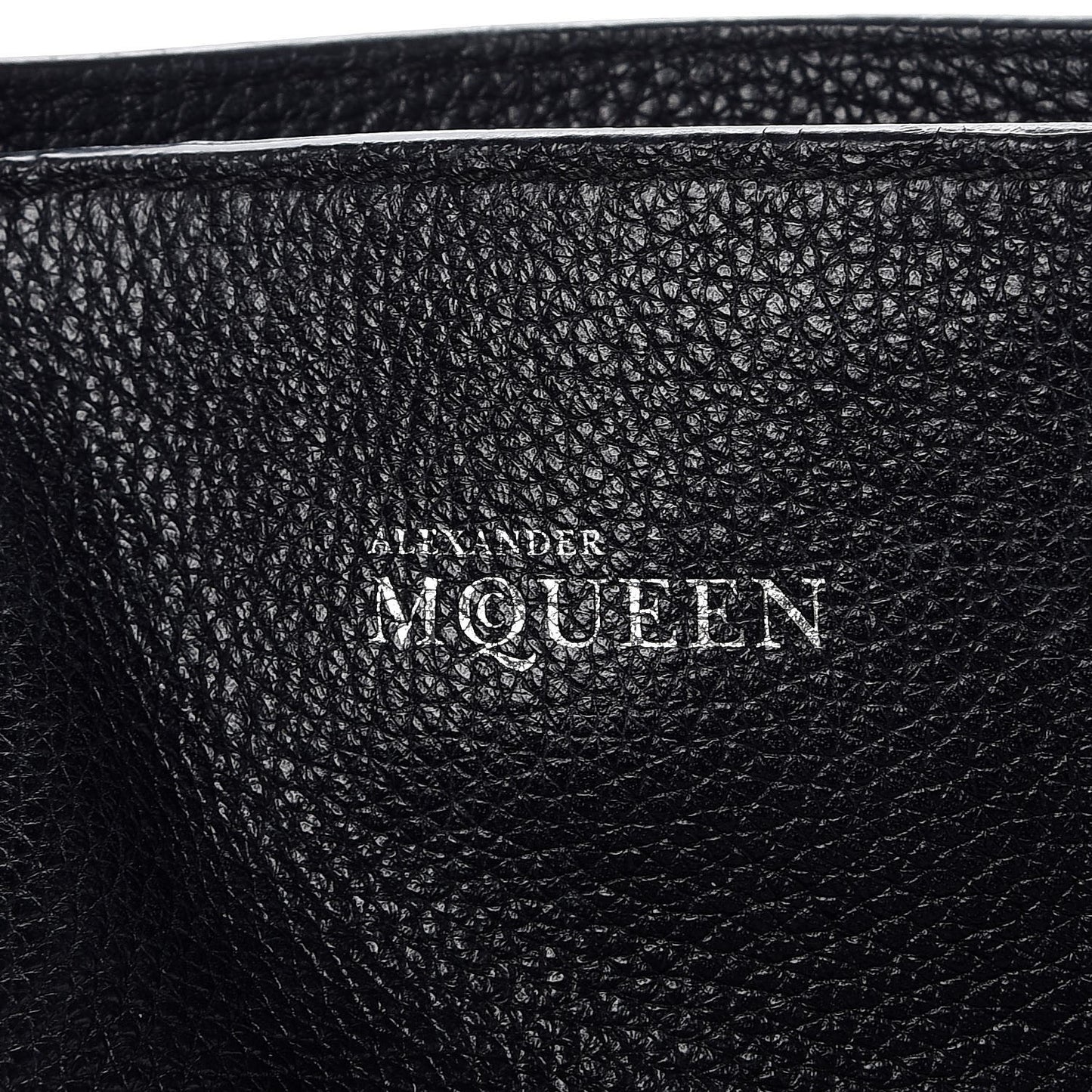Pebbled Calfskin Small Skull Padlock Zip Around Tote Black