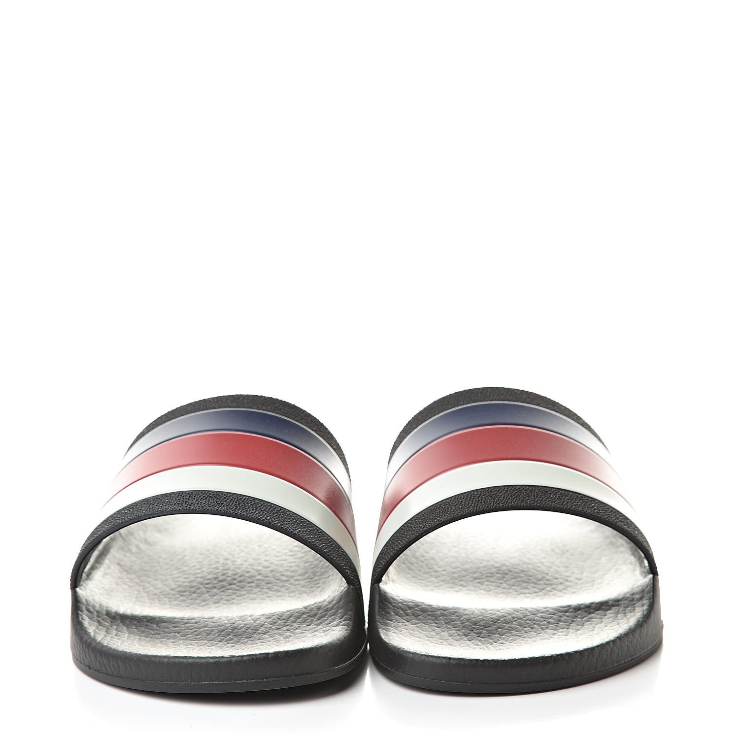 Gucci Rubber Web Mens Pool Slide Sandals 6 Black Mystic White Hibiscus Red Marine 2 of 8