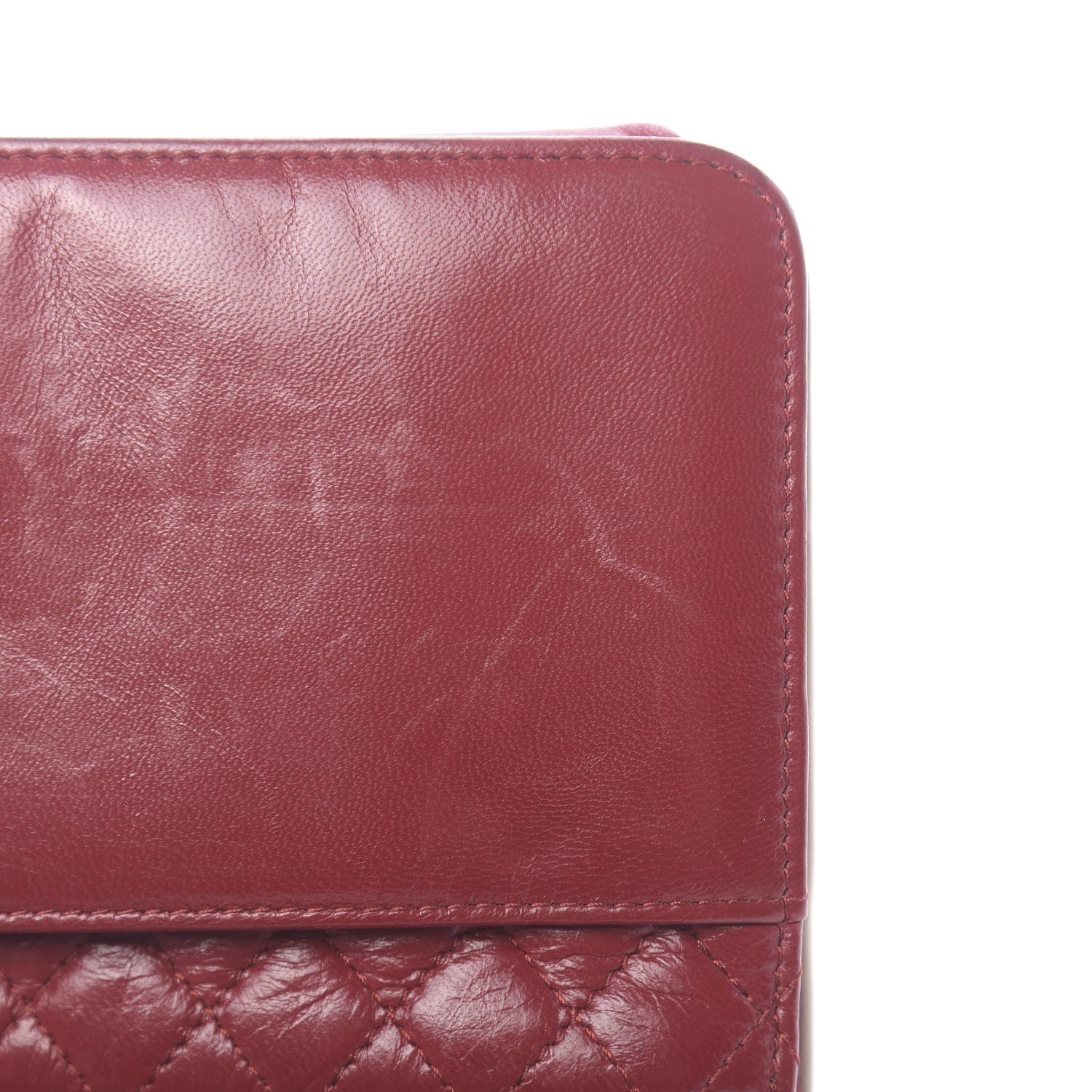 Chanel Lambskin Mademoiselle Wallet On Chain WOC Dark Red 13 of 16