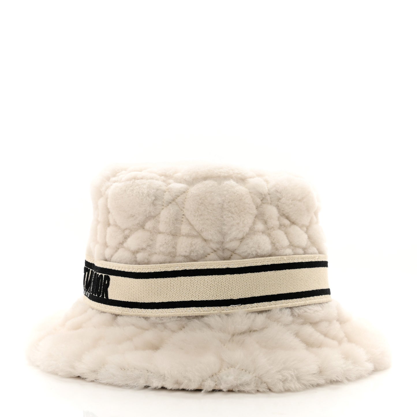 Shearling Cannage D-Bobby Bucket Hat 58 Ecru