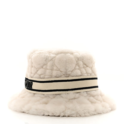 Christian Dior Shearling Cannage D-Bobby Bucket Hat 58 Ecru 3 of 7