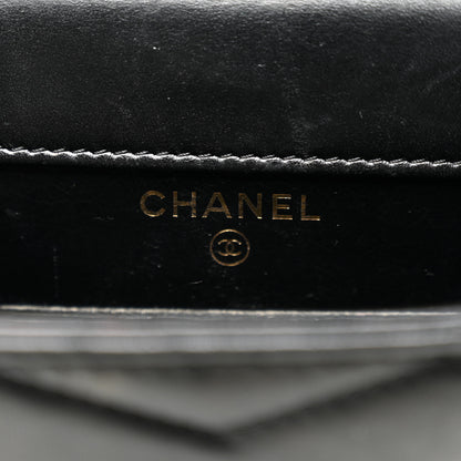 Chanel Calfskin Chevron Quilted Medal Mini Clutch With Chain  Black 6 of 14