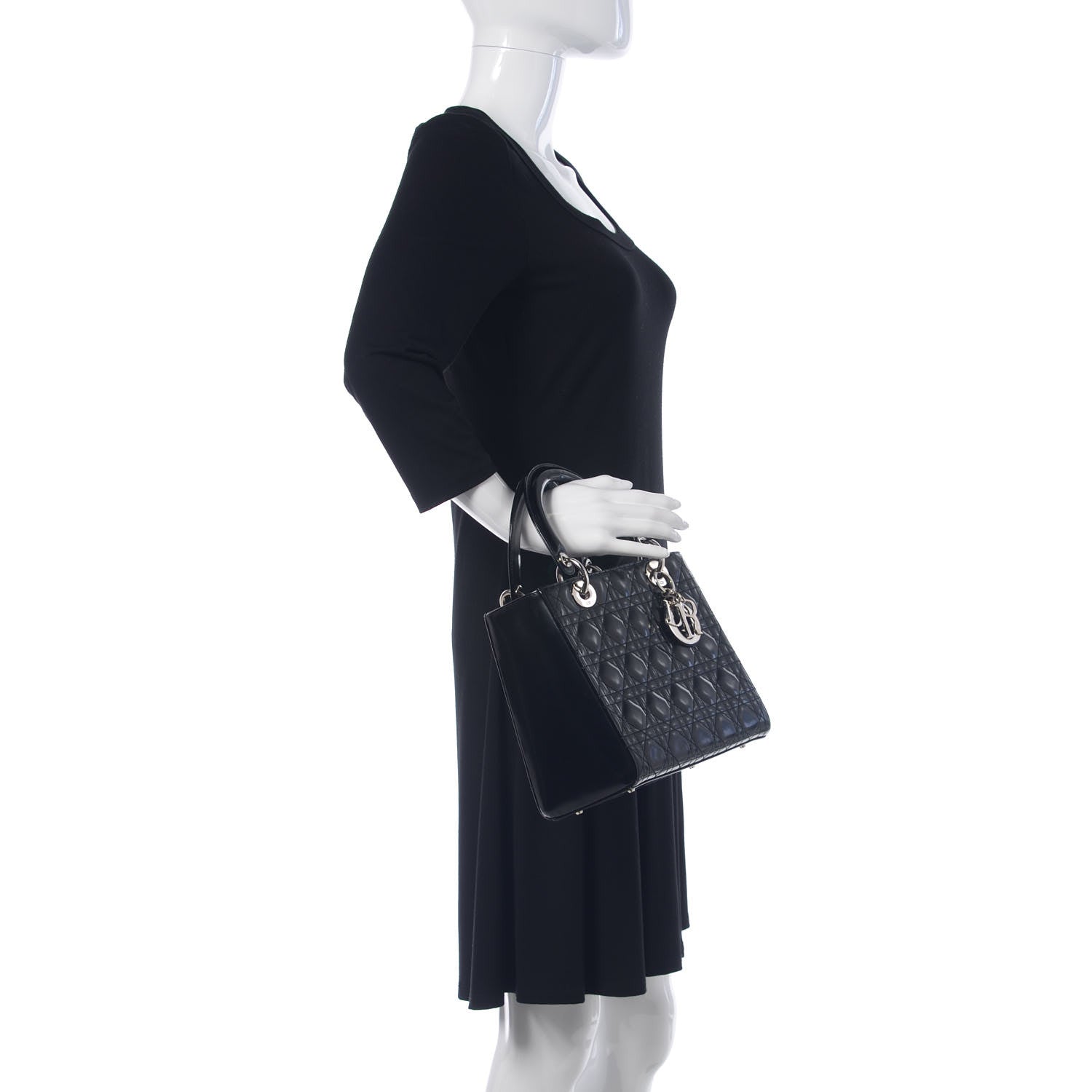 Christian Dior Patent Cannage Medium Lady Dior Black 2 of 9
