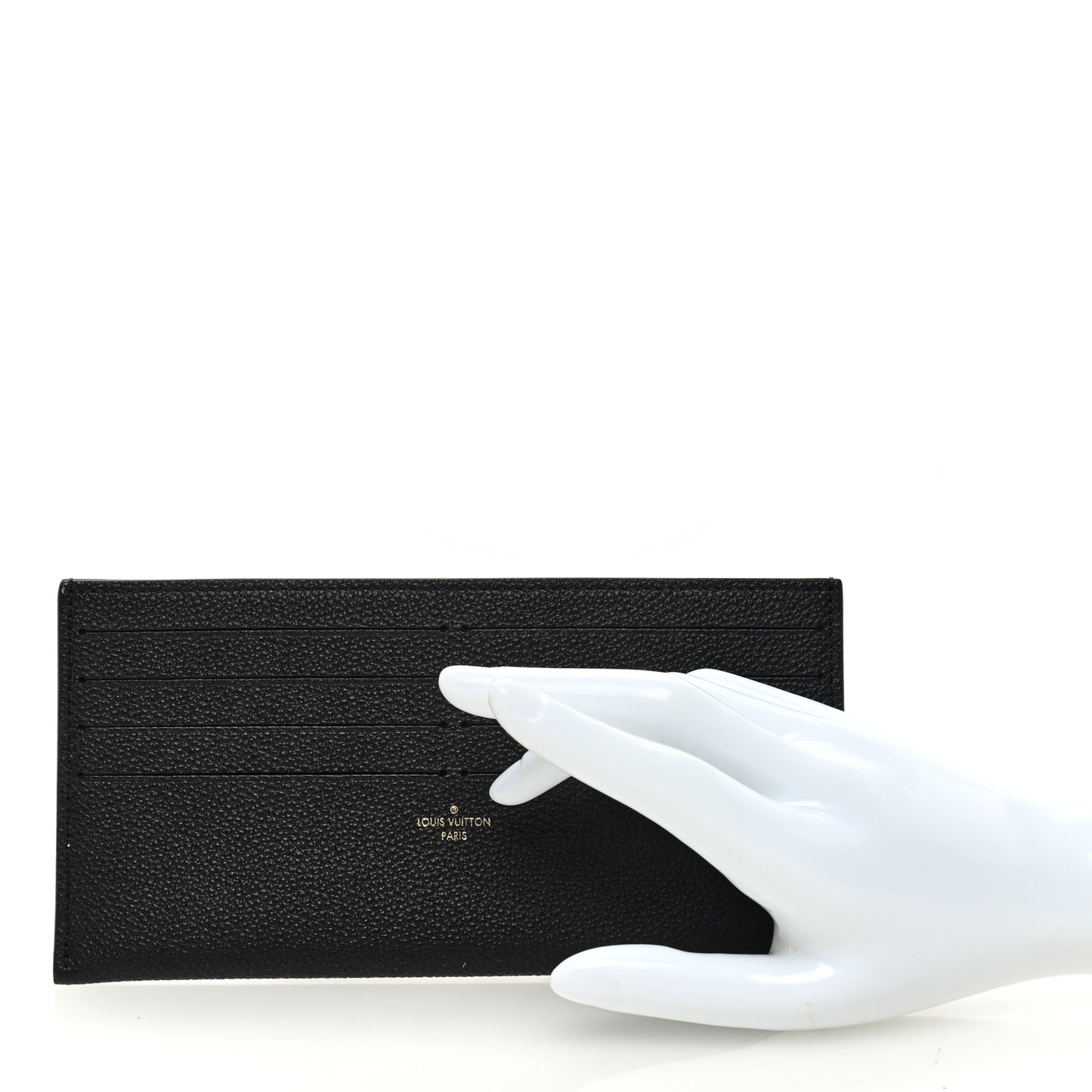 Calfskin Felicie Chain Wallet Card Holder Insert Black