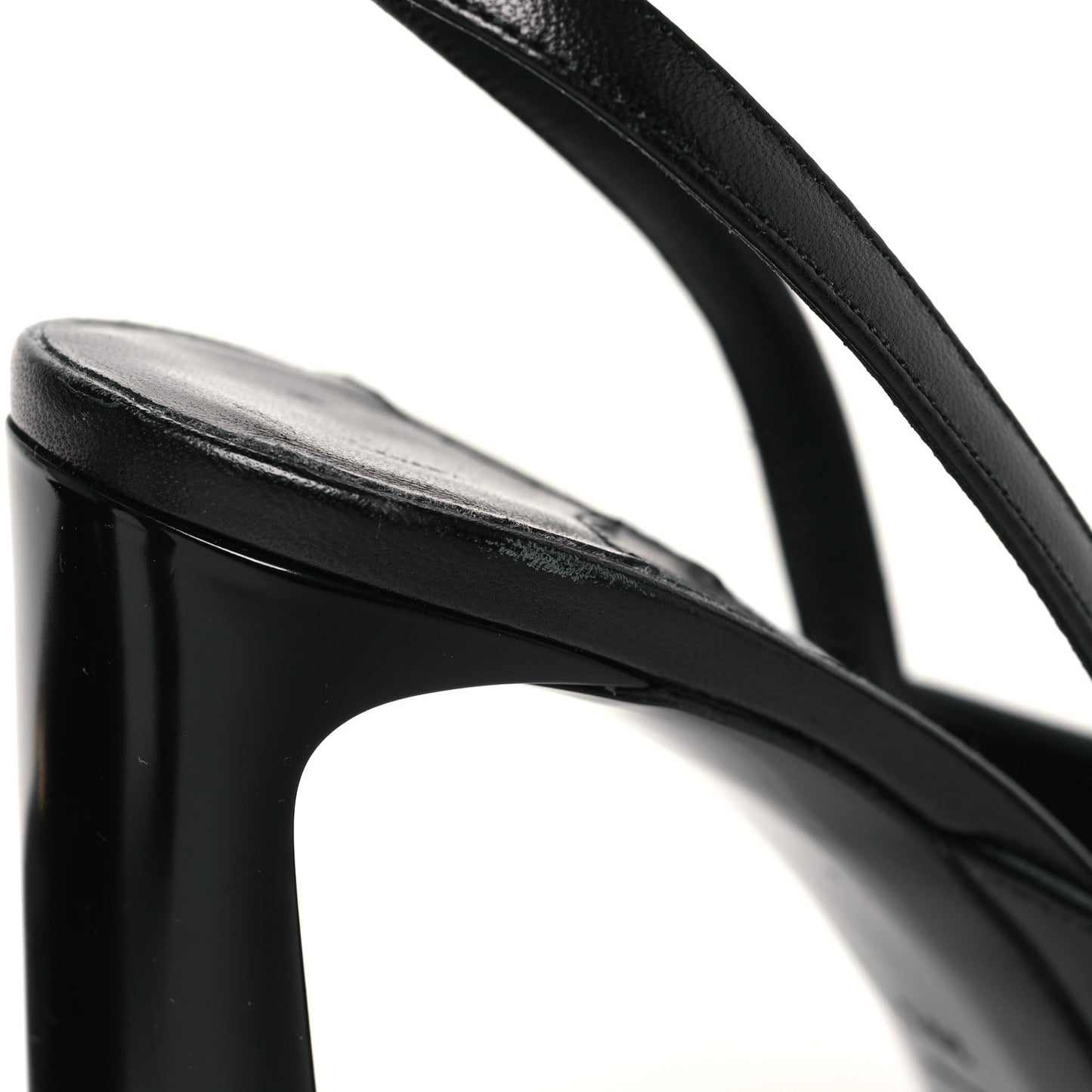 Nappa Lev 95 Peep Toe Slingback Pumps 39.5 Black
