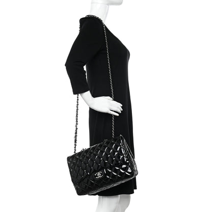 Chanel Patent Quilted Jumbo Single Flap Black 2 of 9