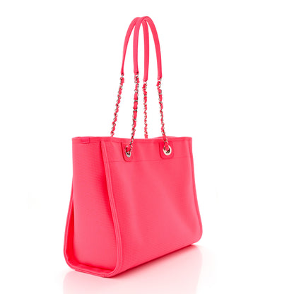 Chanel Mixed Fibers Small Deauville Tote Pink Orange 3 of 12