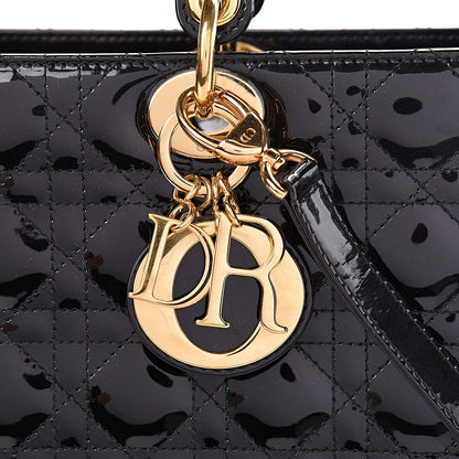 Christian Dior Patent Cannage Large Lady Dior Black 8 of 10