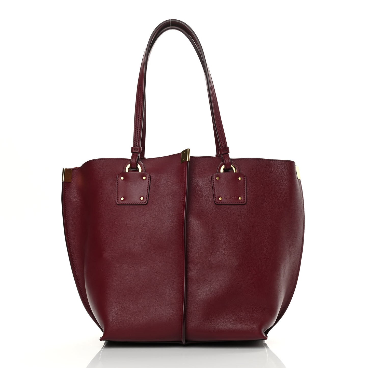 Smooth Calfskin Medium Vick Tote Burnt Mahogany