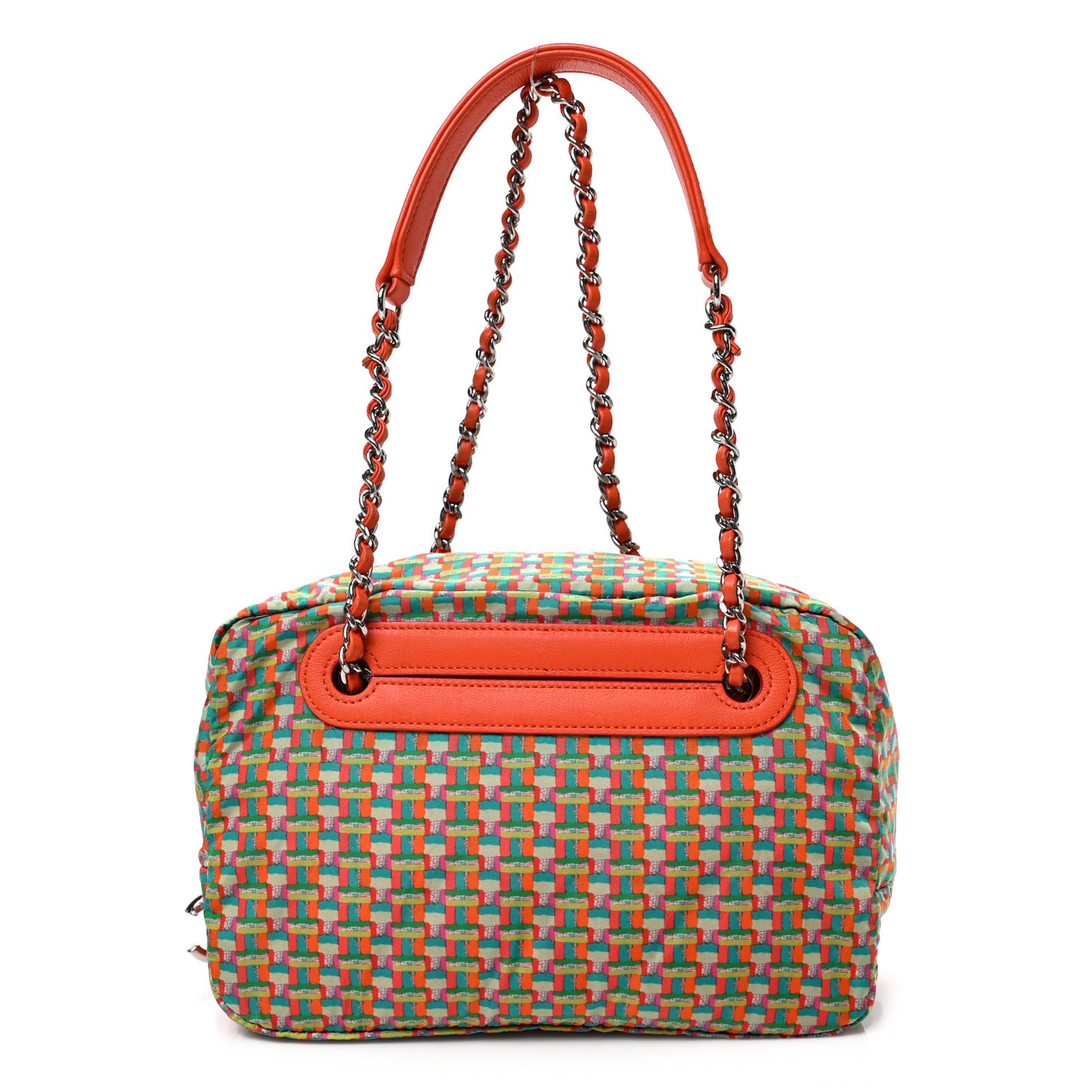 Rubber Quilted Lambskin Coco Rain Camera Bag Orange