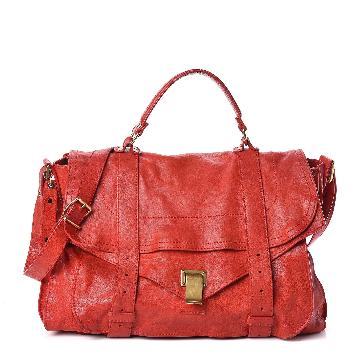 Lambskin PS1 Extra Large Satchel Lipstick Red