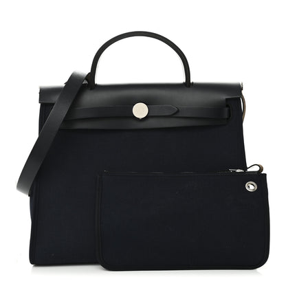 Hermes Military Toile Vache Hunter Herbag Zip PM 31 Bleu Marine Bleu Indigo 3 of 13
