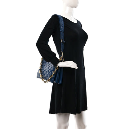 Louis Vuitton Lambskin Embossed Monogram Coussin PM Denim Blue 2 of 14