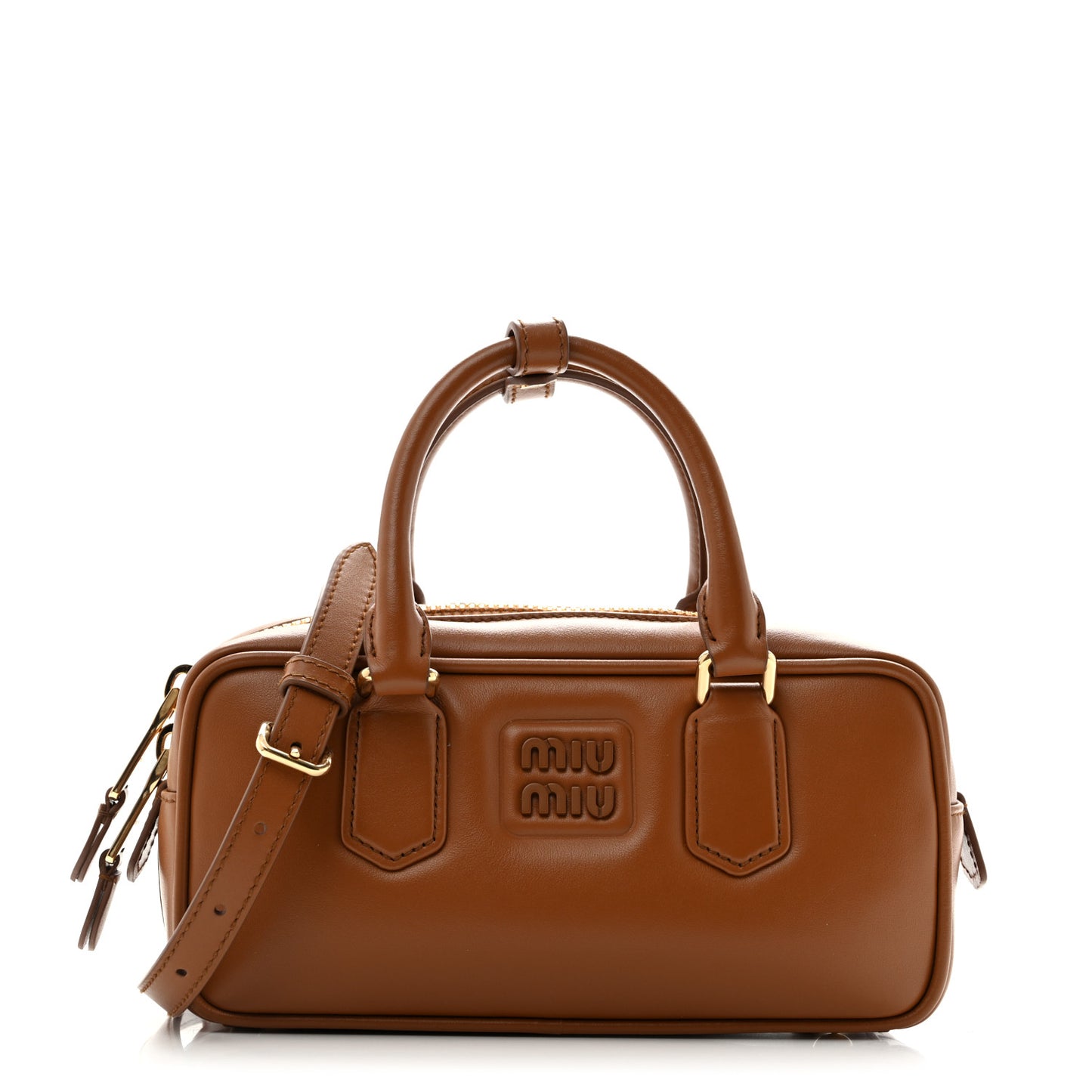 Calfskin Regular Arcadie Top Handle Bag Cognac