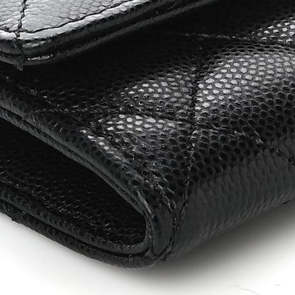 Chanel Caviar Quilted Crystal CC Flap Card Holder Black 10 of 12