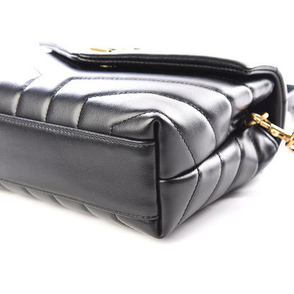 Saint Laurent Calfskin Y Quilted Monogram Toy Loulou Crossbody Bag Black 6 of 9