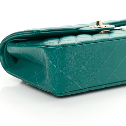 Chanel Caviar Quilted Small Double Flap Green 8 of 10