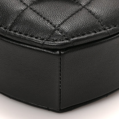 Chanel Lambskin Quilted CC In Love Heart Clutch With Chain Black 8 of 8