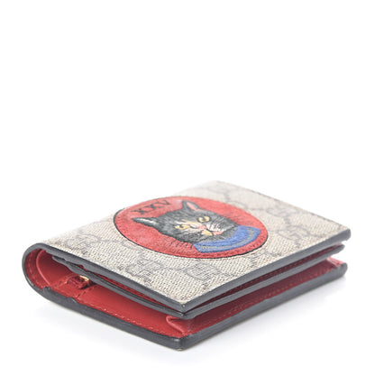 Gucci Soft GG Supreme Monogram Mystic Cat Card Case Wallet 4 of 7