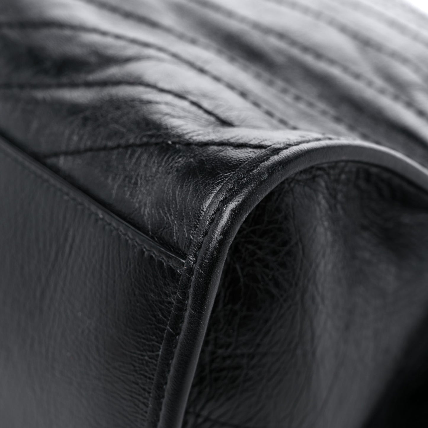 Crinkled Calfskin Matelasse Monogram Niki Shoulder Bag Black