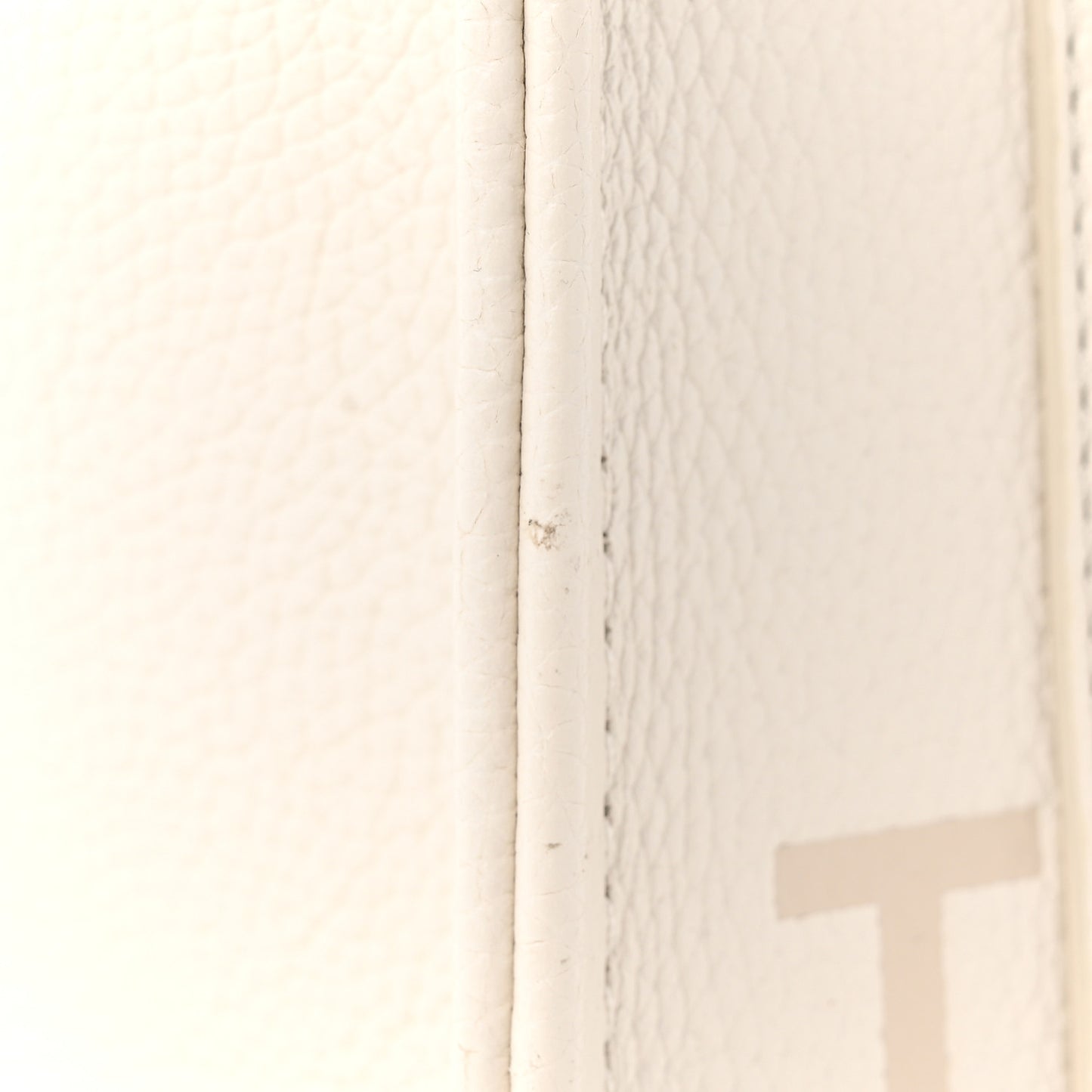 Grained Calfskin Mini The Tote Bag Cotton Silver