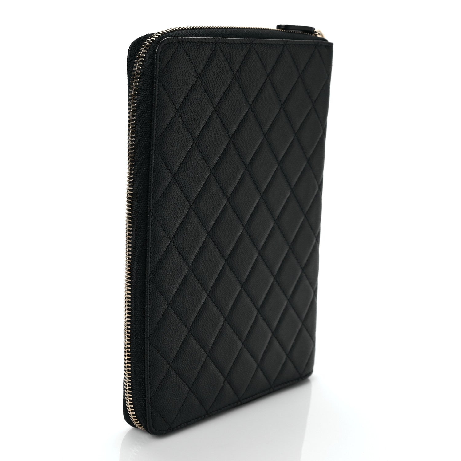 Chanel Caviar Quilted Zip Around Notebook Agenda Cover Black 3 of 7