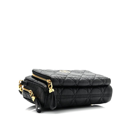 Christian Dior Supple Calfskin Caro Double Pouch Black 4 of 8