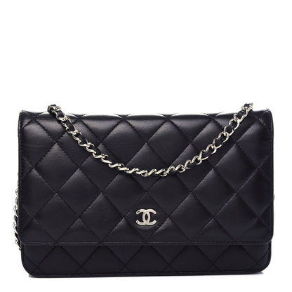 Chanel Lambskin Quilted Wallet On Chain WOC Black 1 of 12