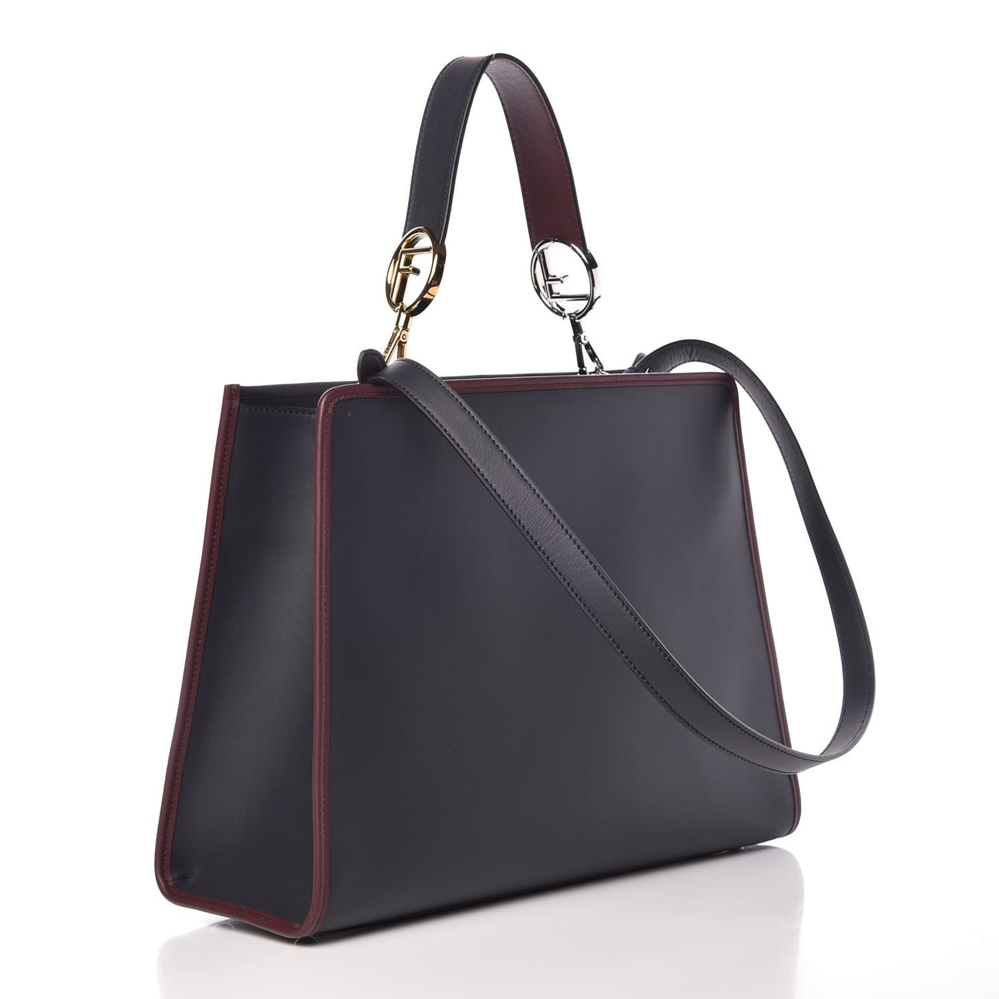 Vitello Century Opaco F is Fendi Bi-Color Regular Runaway Satchel Blue Notte Bordeaux