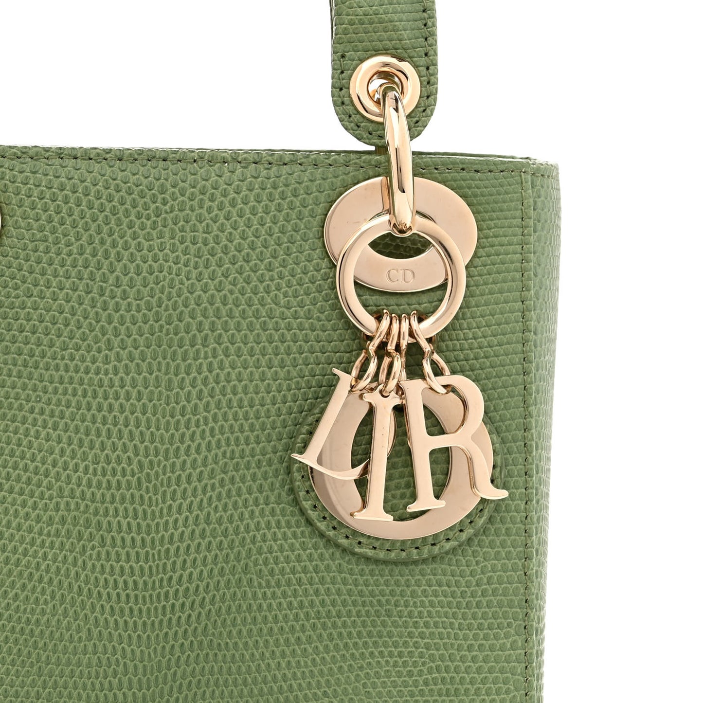 Lizard Mini Lady Dior Vert Saule