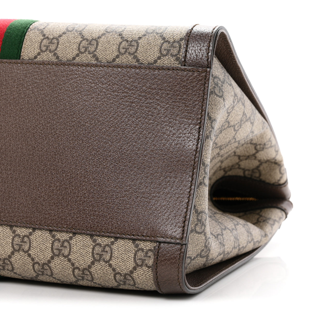 GG Supreme Monogram Web Medium Ophidia Tote Bag Brown