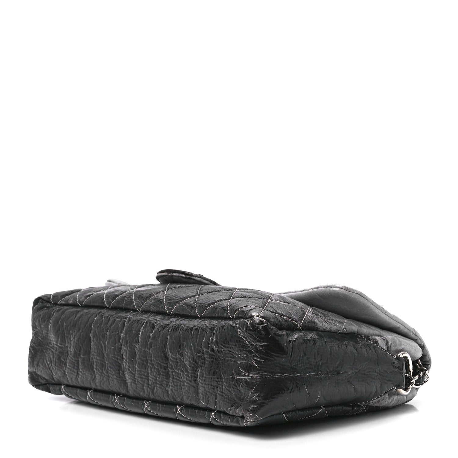 Chanel Vinyl Quilted Jumbo Melrose Degrade Flap Black 9 of 11