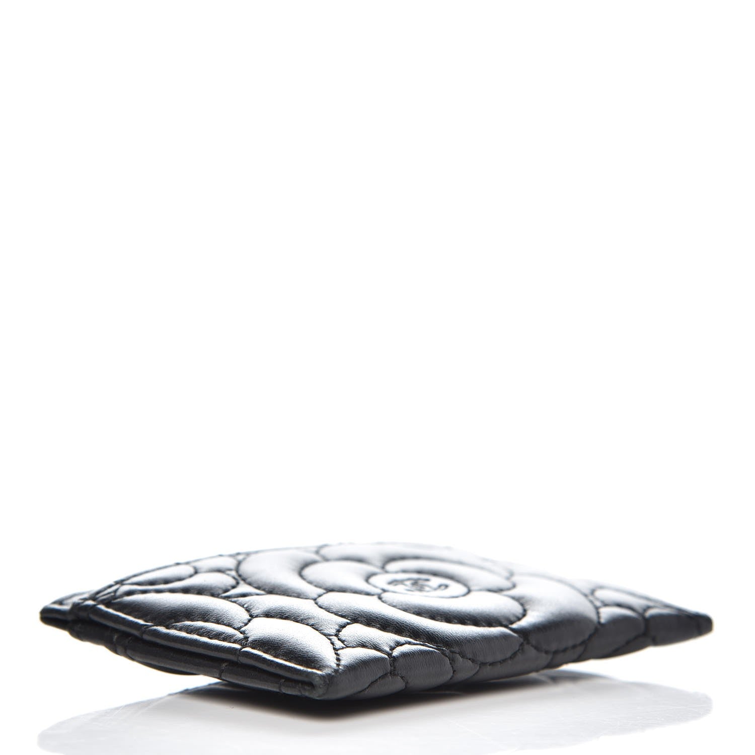 Chanel Lambskin Camellia Embossed Card Holder Black 4 of 9