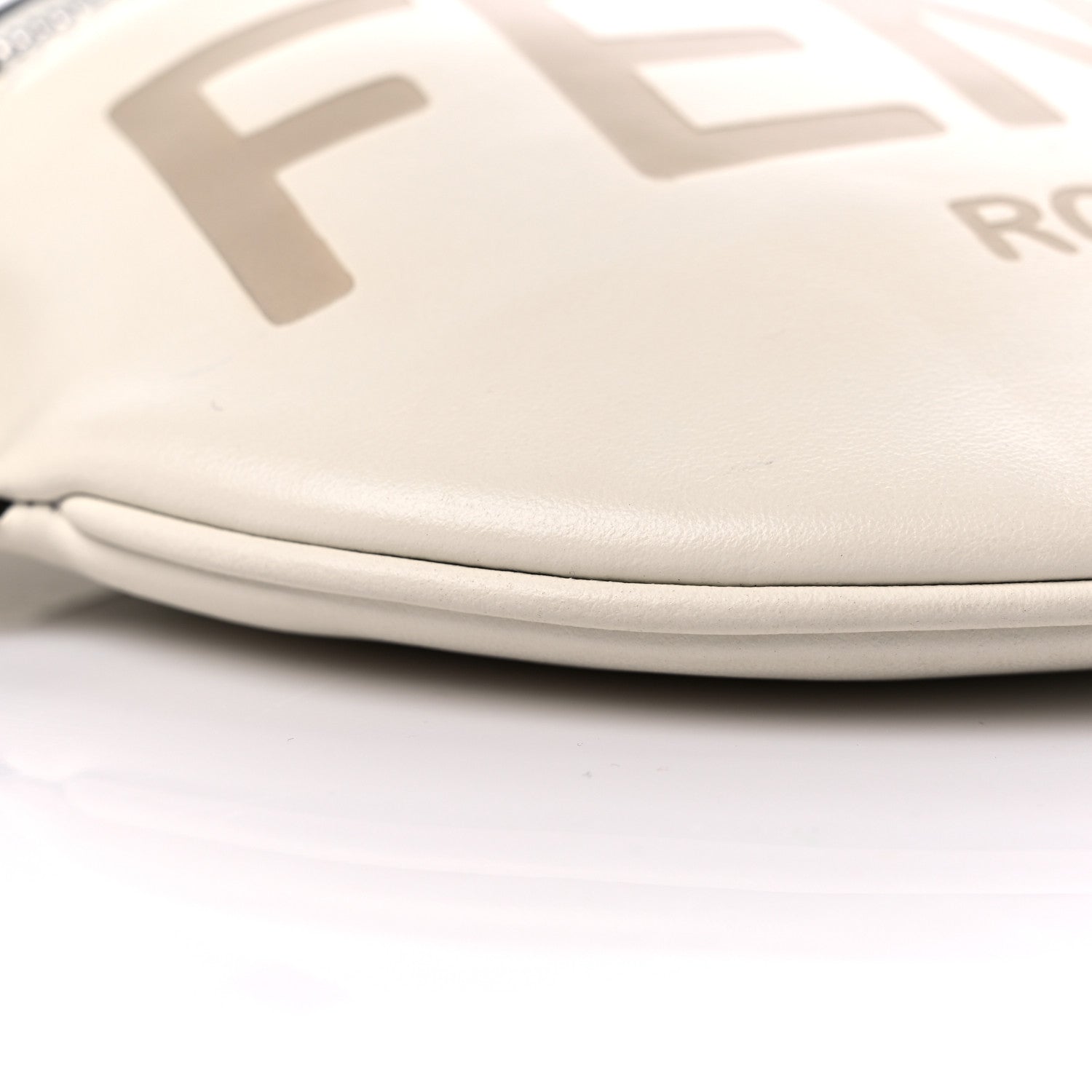 Fendi Vitello Grace Light Logo Embossed Small Belt Bag White Ice 8 of 9