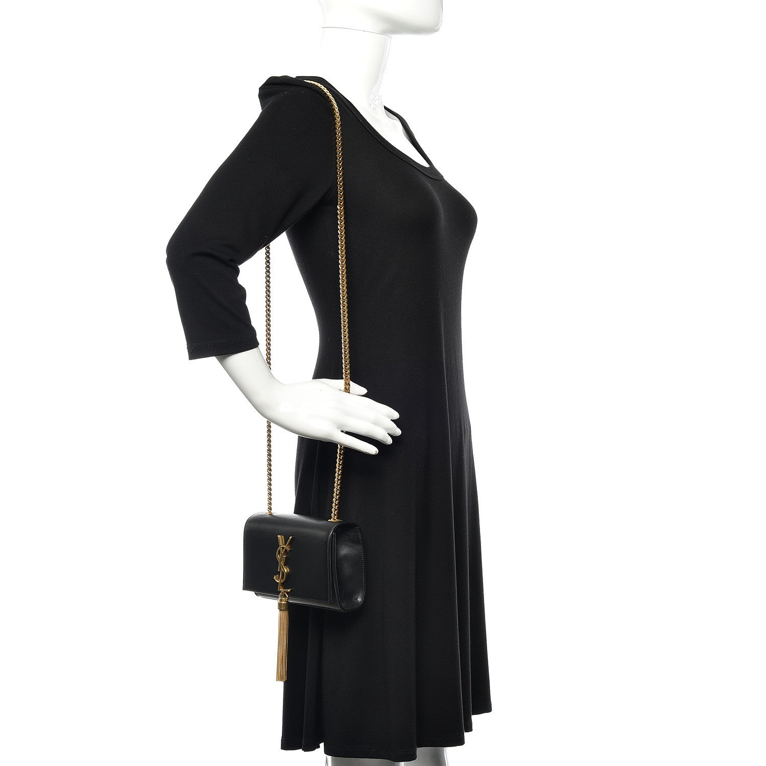 Saint Laurent Calfskin Small Classic Monogram Kate Tassel Satchel Black 2 of 12
