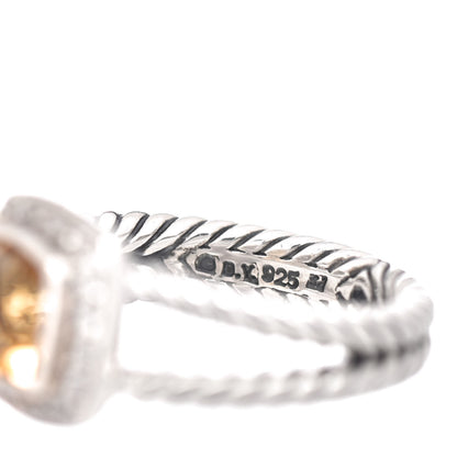 David Yurman Sterling Silver Diamond Citrine 7mm Petite Albion Ring 54 7 5 of 5