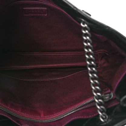 Chanel Glazed Calfskin Quilted Shopping Tote Black 6 of 11