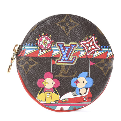 Louis Vuitton Monogram 2020 Christmas Animation Bumper Cars Round Coin Purse Coquelicot 1 of 5
