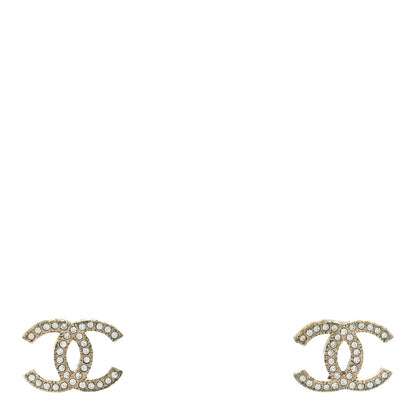 Chanel Crystal CC Earrings Gold 1 of 4
