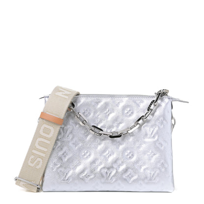 Louis Vuitton Metallic Lambskin Embossed Monogram Coussin PM Silver 1 of 4