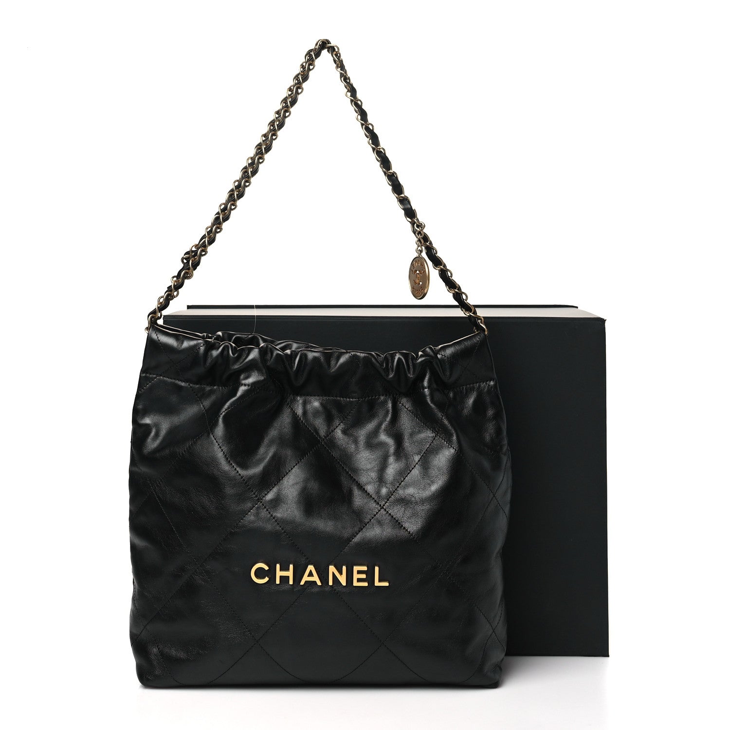 Chanel Shiny Calfskin Quilted Small Chanel 22 Black 11 of 11
