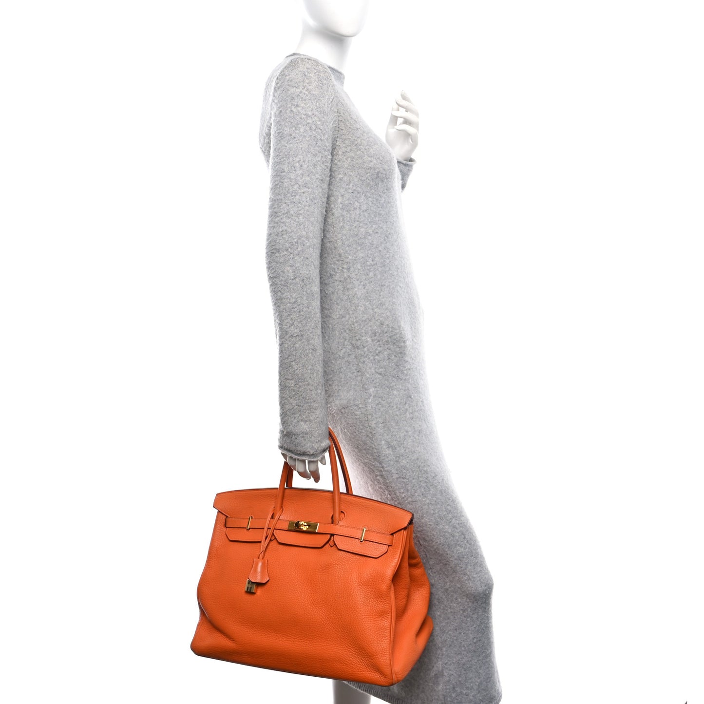 Taurillon Clemence Birkin 40 Orange